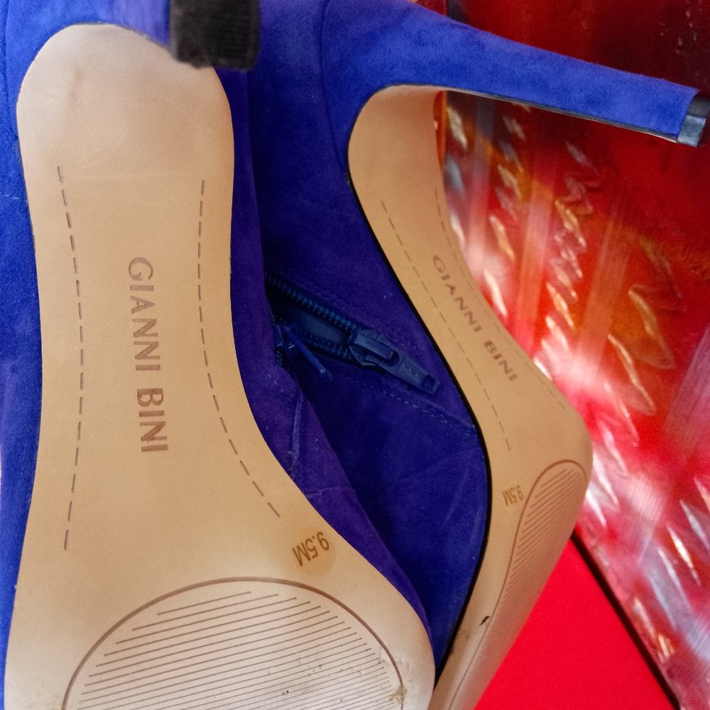 GIANNI BINI Women Ankle Booties, Blue suede, 9.5 US - Picture 7 of 12